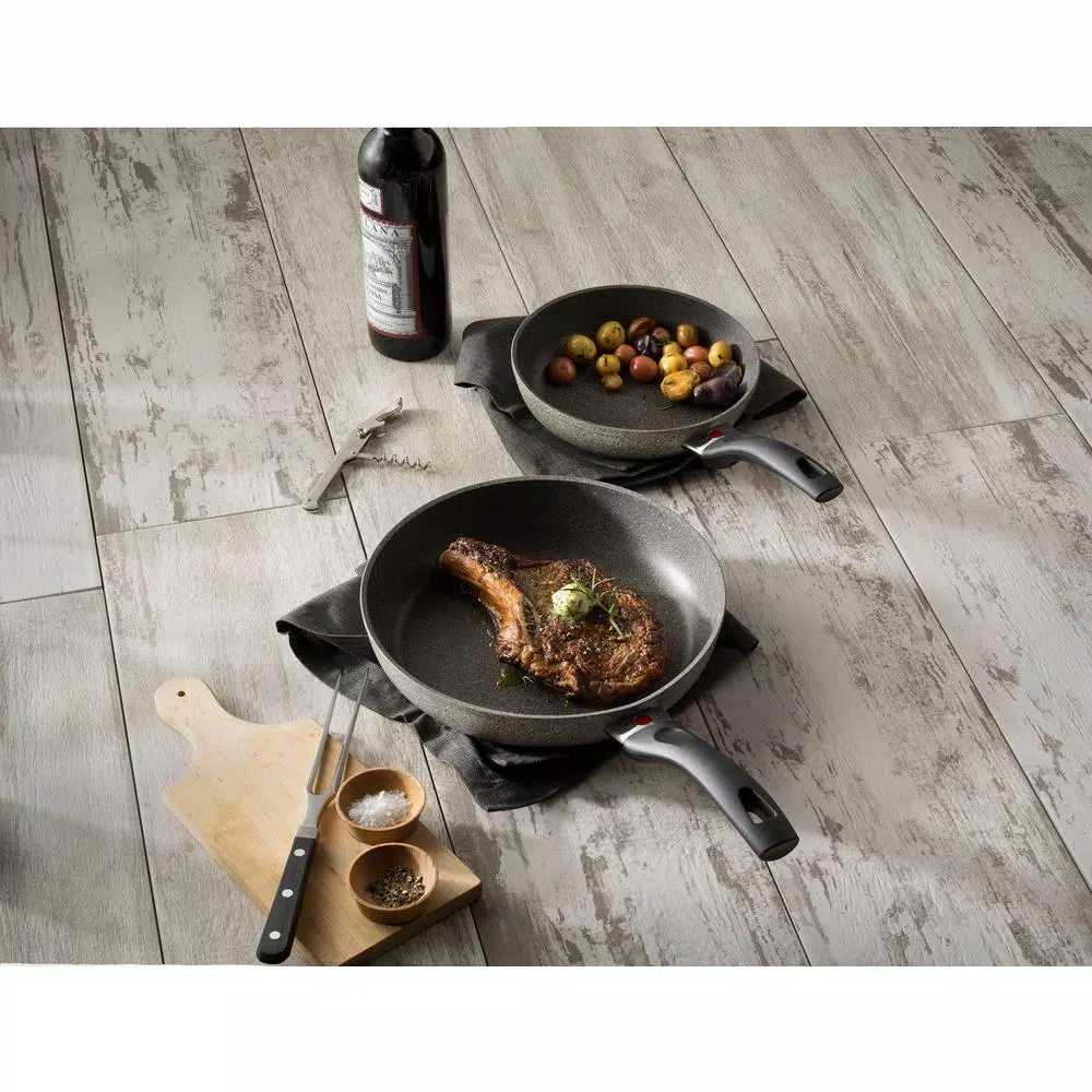 Ballarini Parma 2-Piece Aluminum Ceramic Nonstick Frying Pan Set, Gray