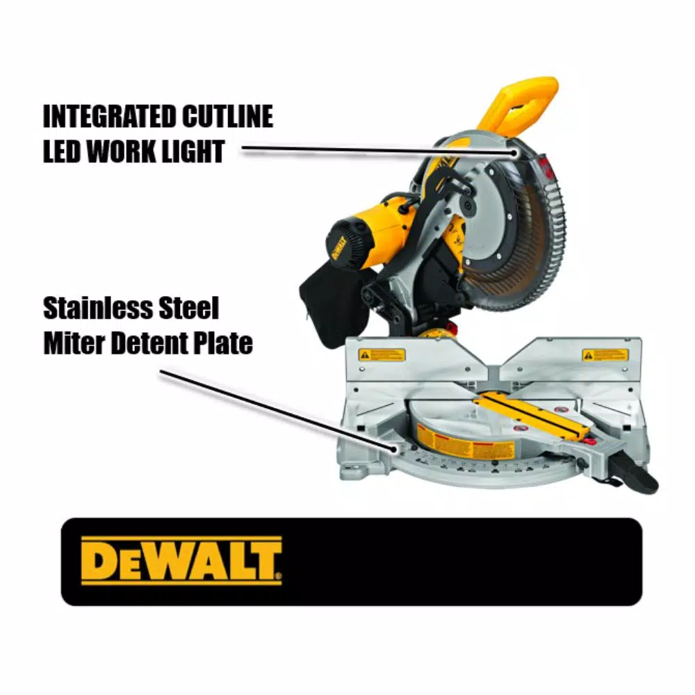 DEWALT 12 in. Double-Bevel Compound Miter Saw, 15 Amp, with Cutline LED