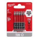Milwaukee SHOCKWAVE Torx #20 2 in. Impact Duty Steel Screwdriver Bits, 5-Pack thumbnail 2