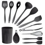 MegaChef 12-Piece Black Silicone Kitchen Utensil Set thumbnail 1