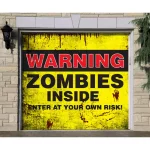 My Door Decor 7 ft. x 8 ft. Zombies Inside Halloween Garage Door Banner Mural thumbnail 2