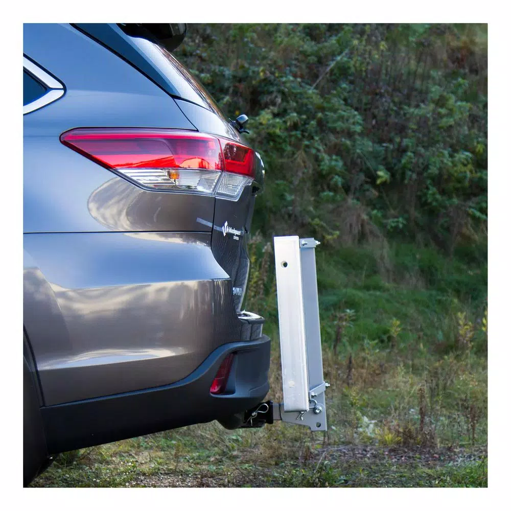 CURT 60" x 20" Aluminum Tray-Style Cargo Carrier with 2" Folding Shank, 500 lb. Capacity