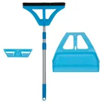 WISP 3-Piece Broom and Dustpan Set with Telescoping Handle and Bristle Seal Technology - Blue thumbnail 3