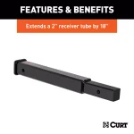 CURT 18" Receiver Tube Extender, 2" Shank, 3,500 lbs. Capacity thumbnail 4