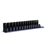 Capri Tools 3/8 in. Drive Metric Impact Socket Set with Billet Aluminum Rail, 30-Piece thumbnail 1