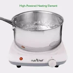 NutriChef White Electric Countertop Hot Plate Buffet Burner with Adjustable Temperature Control thumbnail 4