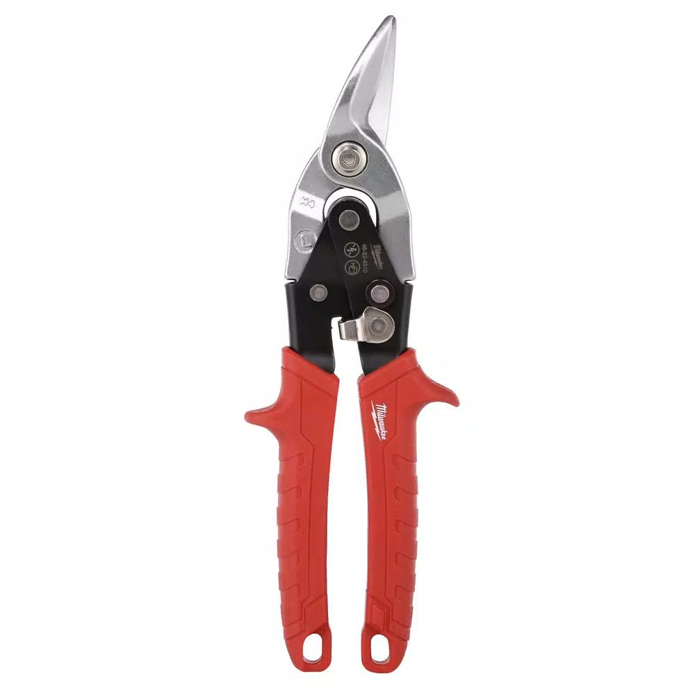 Milwaukee 10 in. Left-Cut Aviation Snips with Forged Serrated Blades