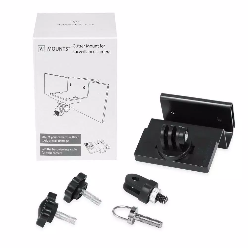Wasserstein Weatherproof Gutter Mount for Arlo Pro, Ultra, Go, and Essential Security Cameras (Black)