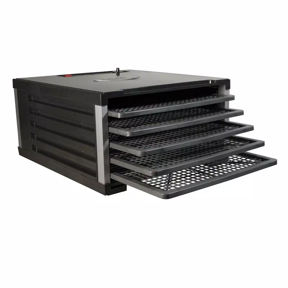 LEM 5-Tray Black Food Dehydrator with Digital Timer and Temperature Controls