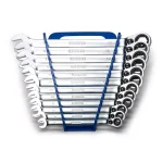 Capri Tools Metric 12-Piece Long Pattern Reversible Ratcheting Combination Wrench Set with Wrench Rack thumbnail 1