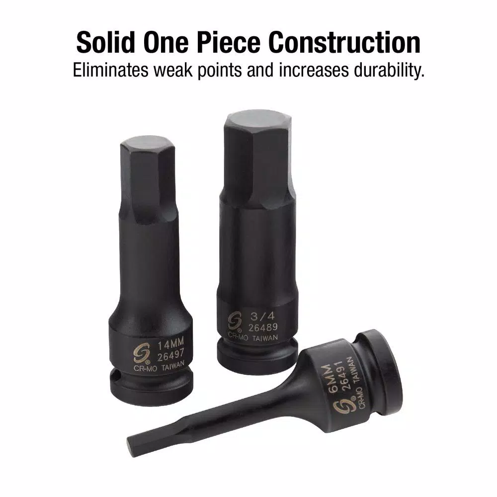 SUNEX TOOLS Sunex 2637 1/4 in. Drive SAE and Metric Impact Socket Set, 20-Piece