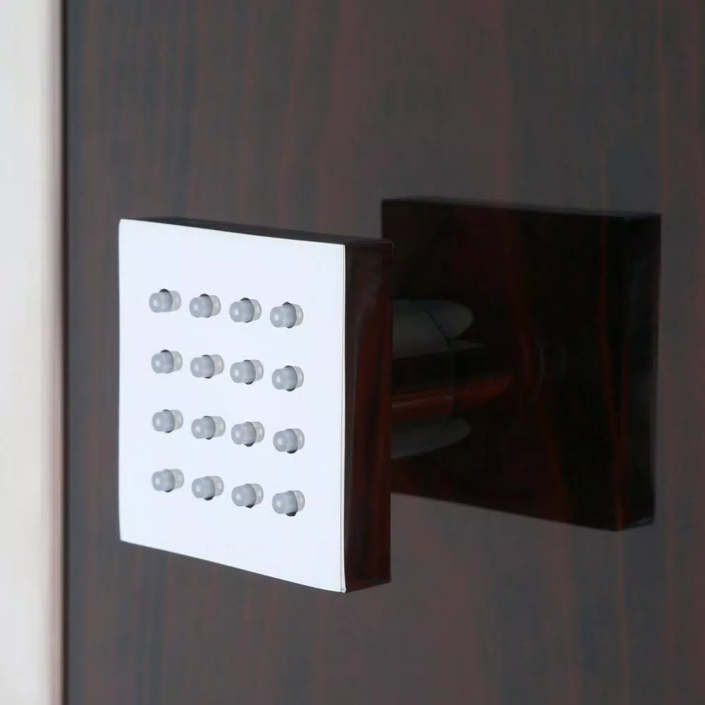 ANZZI 57 in. Monsoon Full Body Shower Panel System with Mahogany Deco-Glass & Chrome Trim