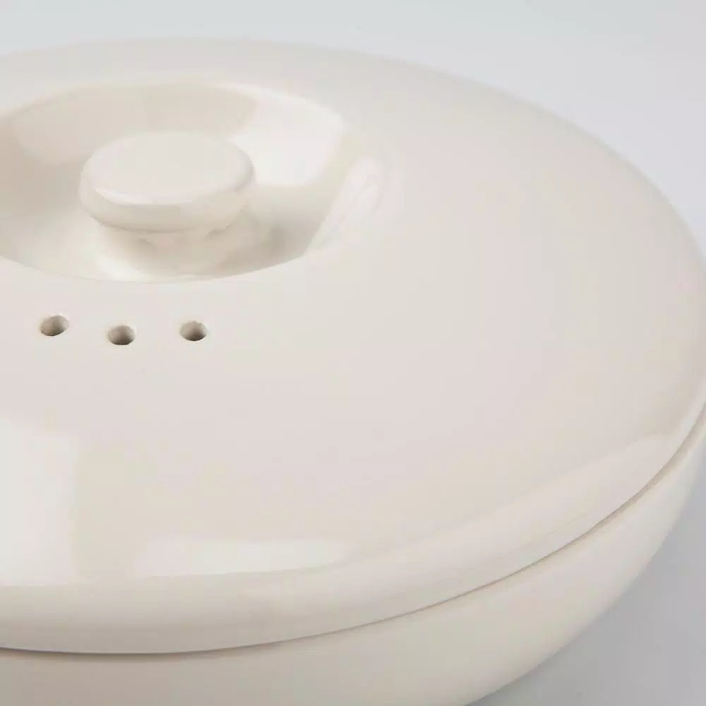 BergHOFF Ron 3-Piece Stoneware Steamer Insert and Covered Bowl Set, White