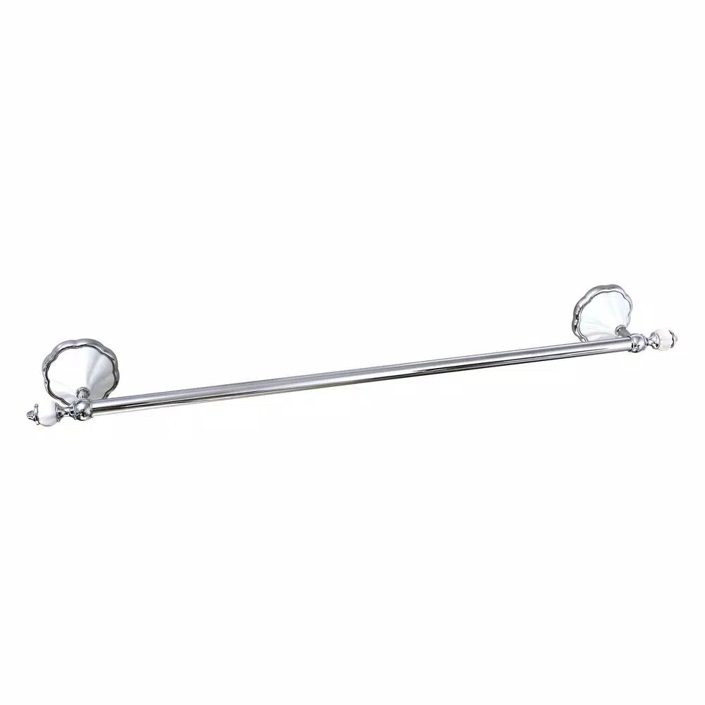 MODONA Flora 4-Piece Bathroom Accessories Set - White Porcelain & Polished Chrome