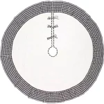 VHC Brands Emmie 60 in. Black and White Farmhouse Christmas Ruffled Tree Skirt thumbnail 1