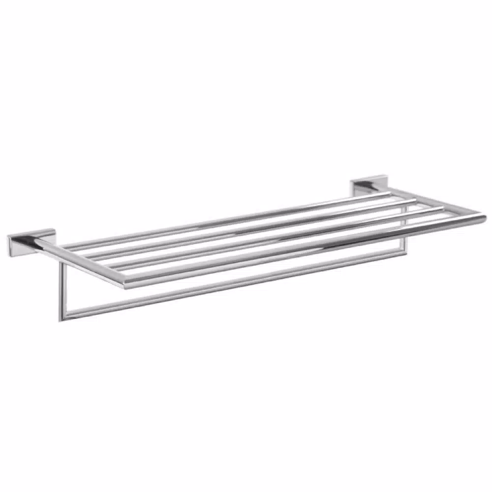 Nameeks Boutique Hotel 1-Bar Towel Rack, Polished Chrome Brass