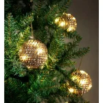 Unbranded Starlite Creations 4-Piece Gold Tinsel LED Christmas Ornament Set, 36 Lights, 4 in. thumbnail 5