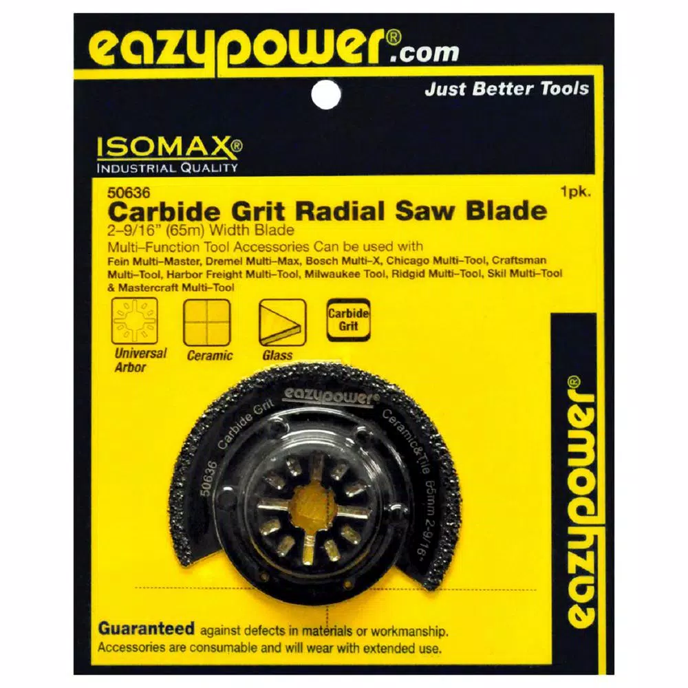 eazypower 65 mm Carbide Grit Radial Oscillating Saw Blade for Tile, Ceramic, and Glass