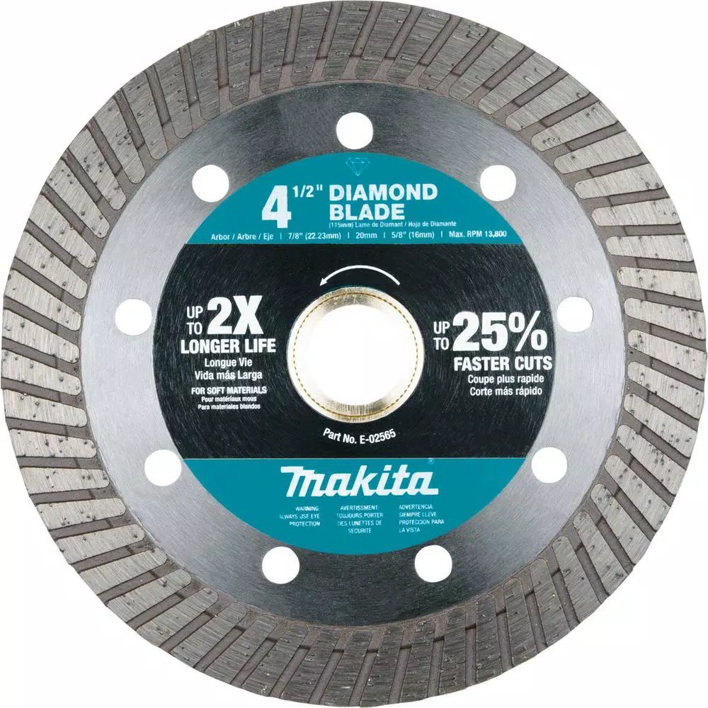 Makita 4-1/2 in. Turbo Diamond Blade for Soft Materials