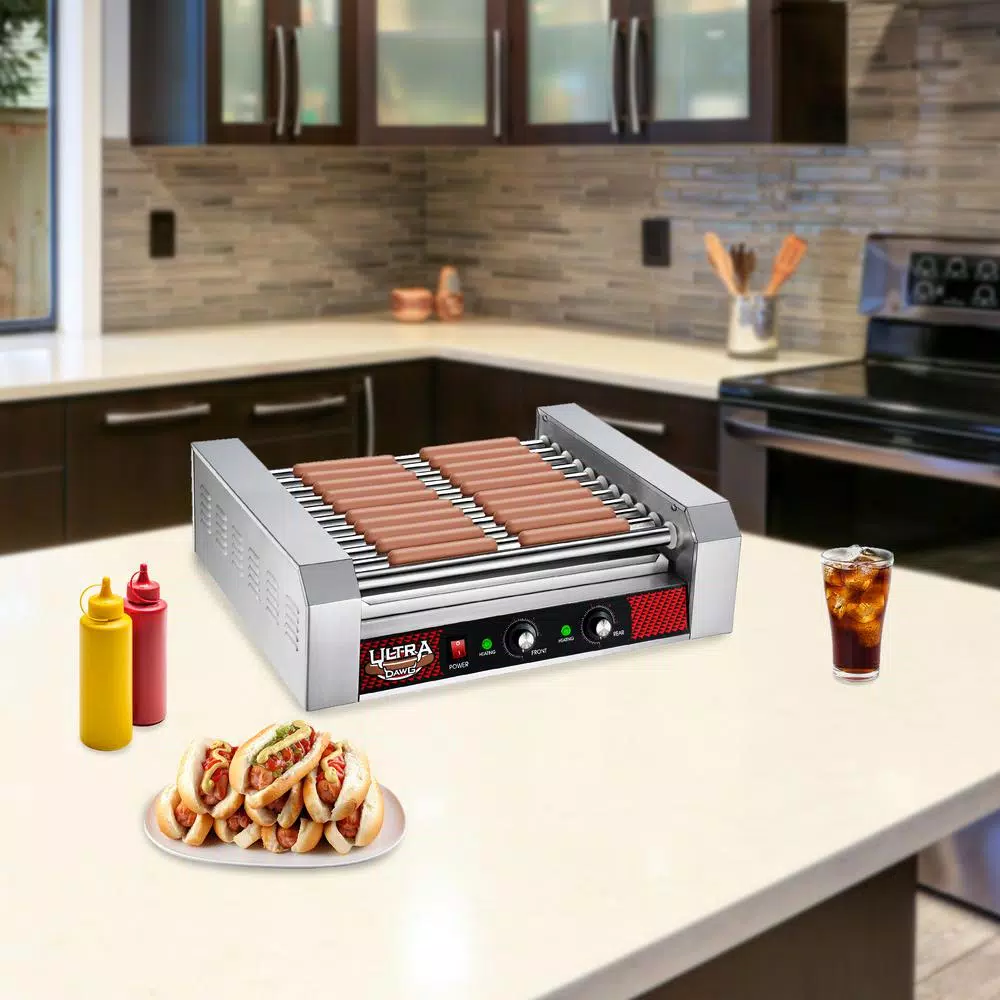 Great Northern Popcorn 1650W Commercial 30-Hot Dog 11-Roller Grilling Machine