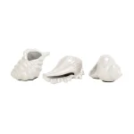 LITTON LANE Coastal Living White Ceramic Seashell Decor Set of 3 - Pearlescent Porcelain Sculptures thumbnail 2