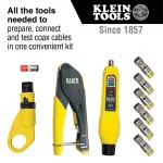 Klein Tools Coax Installation and Testing Kit with Universal F-Compression Connectors thumbnail 2