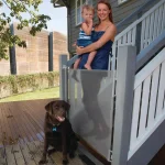 Perma Child Safety Extra Tall & Extra Wide Outdoor Retractable Gate, 41 in. H x 71 in. W, Gray thumbnail 2