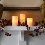 LUMABASE 3-Piece Round Flameless LED Wax Candle Set with Remote Control, Color Changing Pillar Candles thumbnail 7