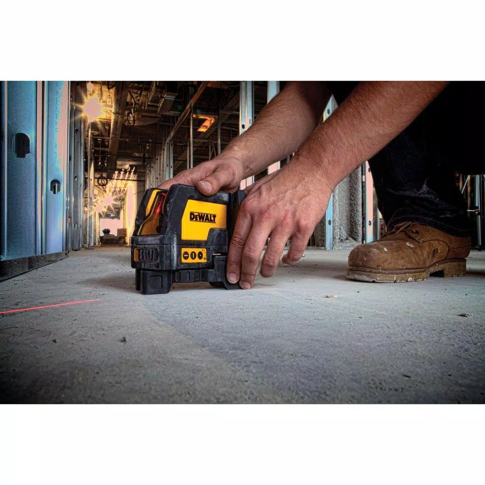 DEWALT Red Self-Leveling Cross-Line and Plumb Spot Laser Level with Case