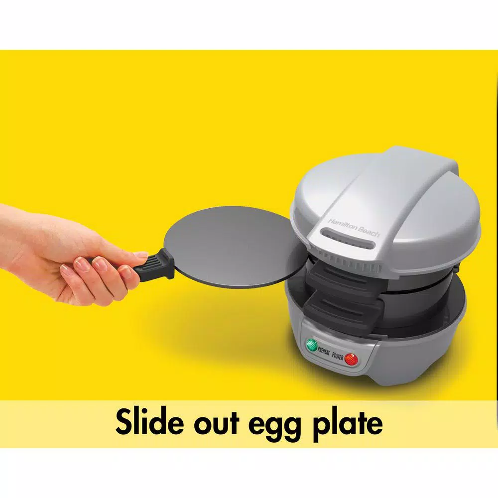 Hamilton Beach 600W Silver Non-Stick Breakfast Sandwich Maker