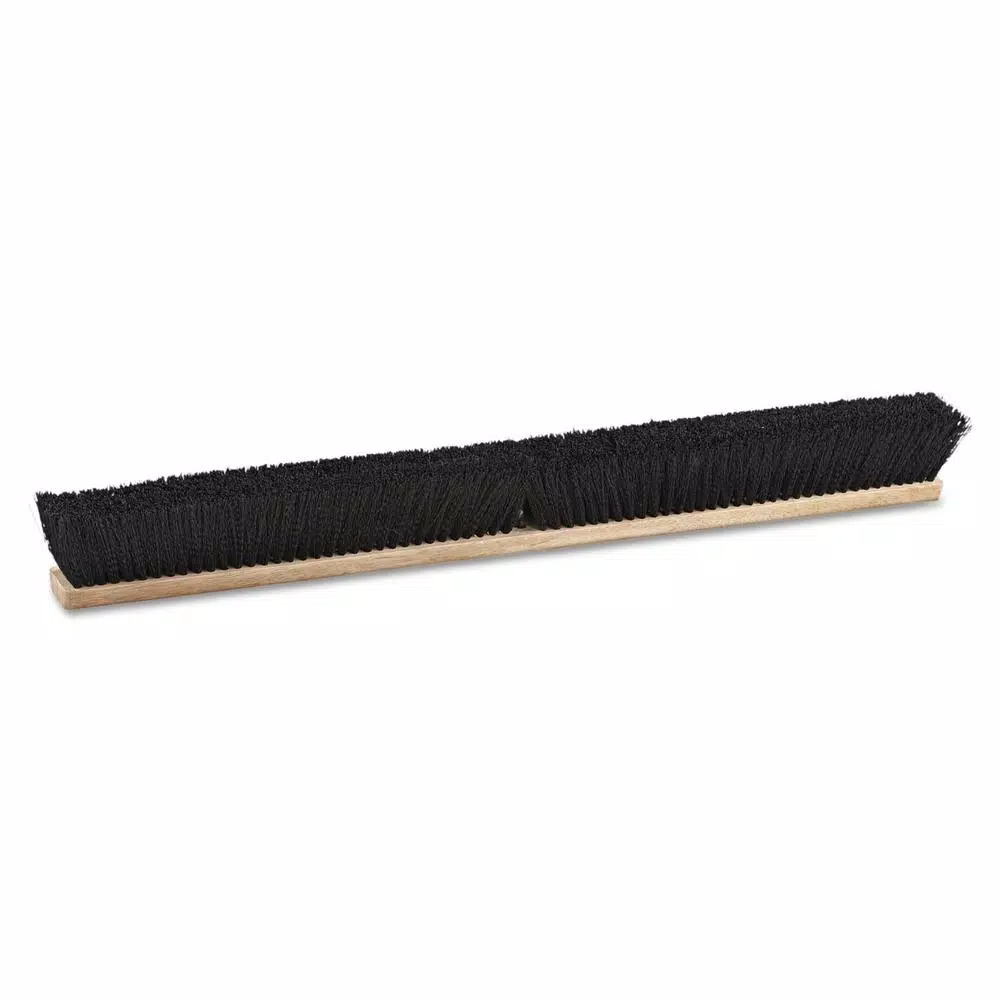 Boardwalk 36 in. Polypropylene Bristle Push Floor Broom Head with Hardwood Block
