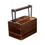 Honey-Can-Do Acacia Wood and MDF Kitchen Utensil Holder with Gunmetal Steel Accents thumbnail 1