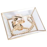 Home Details Vintage Gold Mirrored Bottom Glass Keepsake Tray thumbnail 2