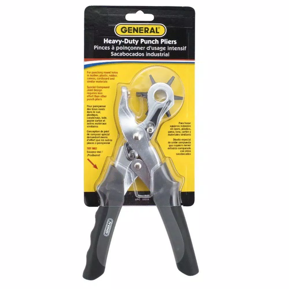 General Tools Heavy Duty Revolving Hole Punch Pliers with 6 Sizes