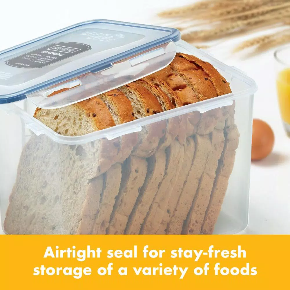LOCK & LOCK Easy Essentials Pantry 16.5-Cup Rectangular Food Storage Container, Airtight & Leakproof Plastic Container