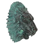 Design Toscano 13 in. Florentine Lion Head Bronze Wall Fountain with Verdigris Patina thumbnail 5