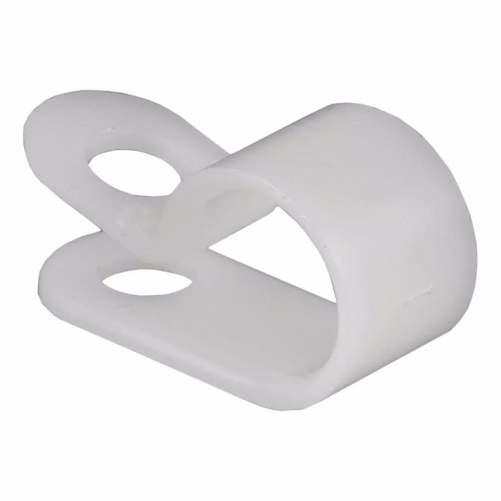 CURT 3/8" I.D. Convoluted Slit Loom Tube Clamps, White (25-Pack)