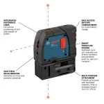 Bosch Factory Reconditioned 100 ft. Self-Leveling 3-Point Red Laser Level with Mounting Strap and Belt Pouch thumbnail 2