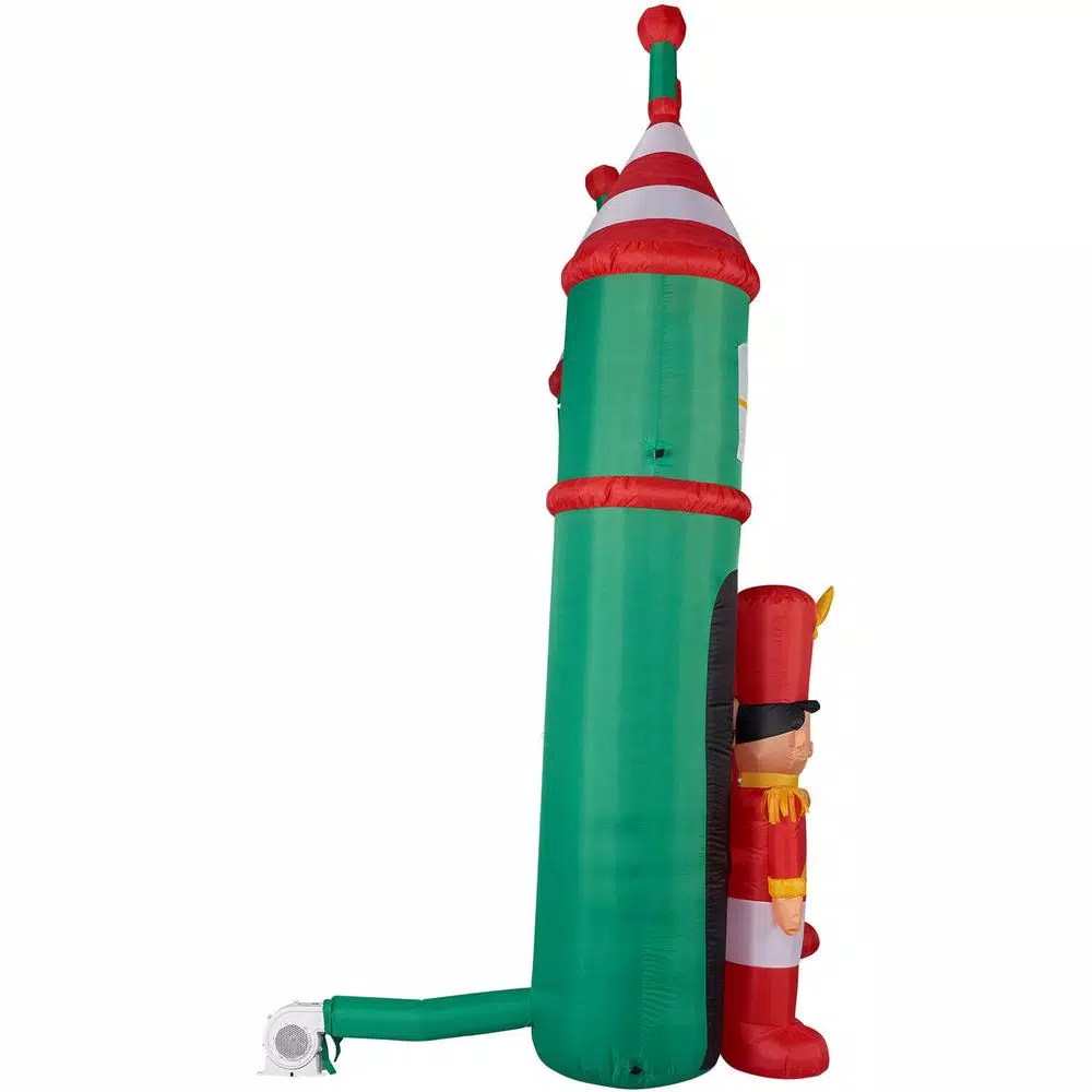 Fraser Hill Farm 10 ft. Santa's Toy Shop Archway Inflatable with White Lights