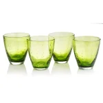 Unbranded Rain Drop Sea Foam Green Double Old-Fashioned Glass, Set of 4 thumbnail 2