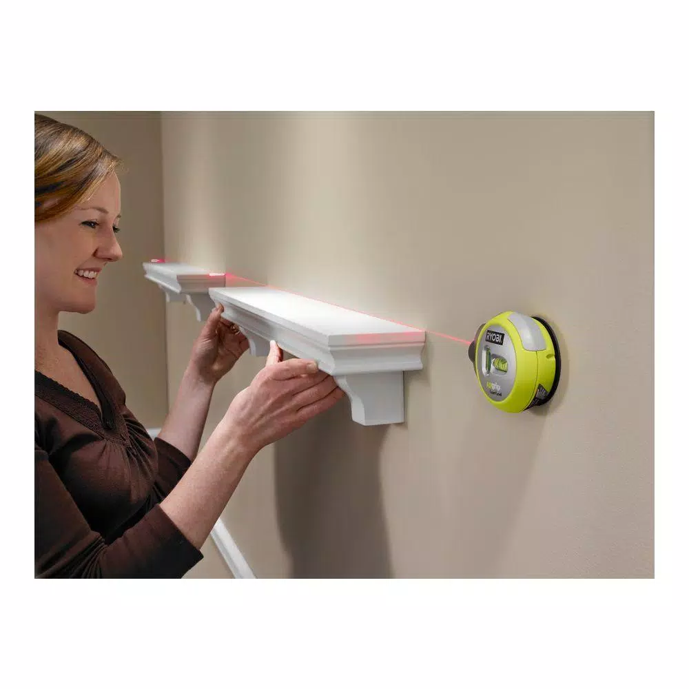 RYOBI AIRGrip Compact Laser Level, Red Beam, 20 ft. Range