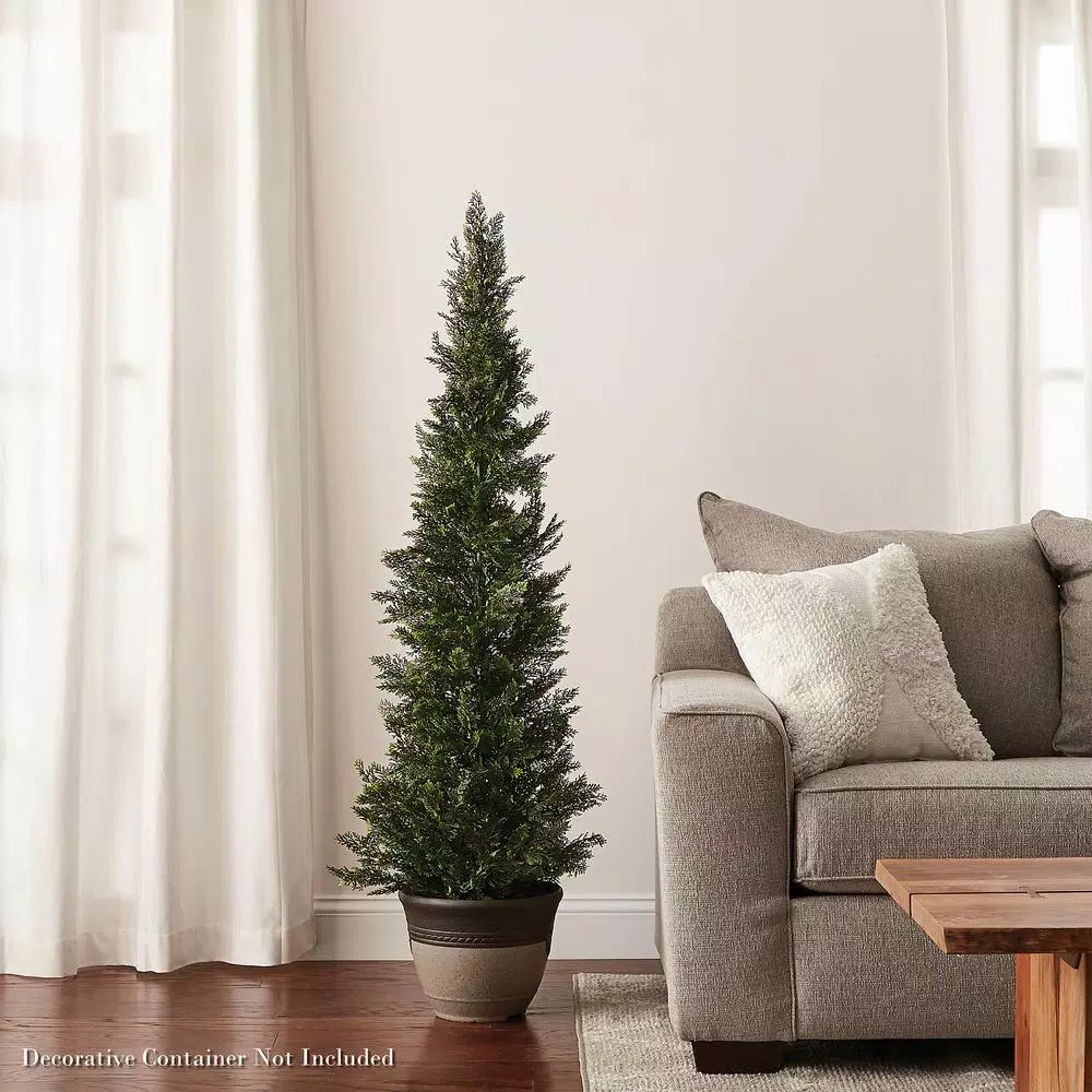 Pure Garden 60 in. Artificial Cedar Topiary with Pot