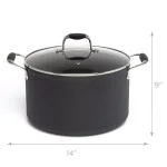 Ecolution Symphony 8 qt. Aluminum Nonstick Stock Pot with Glass Lid, Slate thumbnail 2