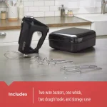 BLACK+DECKER 6-Speed Black Handheld Mixer with 250W Motor, 5 Attachments and Storage Case thumbnail 3
