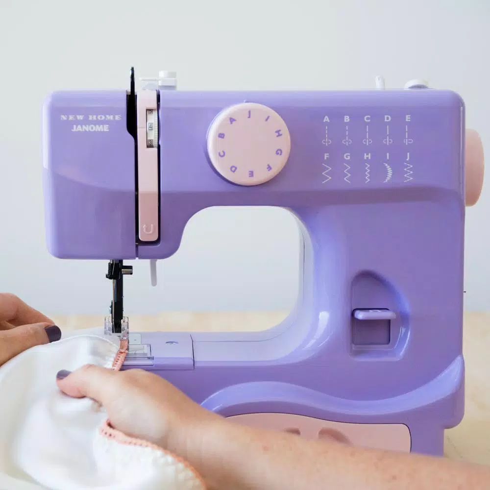 Janome Lady Compact Sewing Machine - 10 Stitch Options, 5 lbs Portable Design