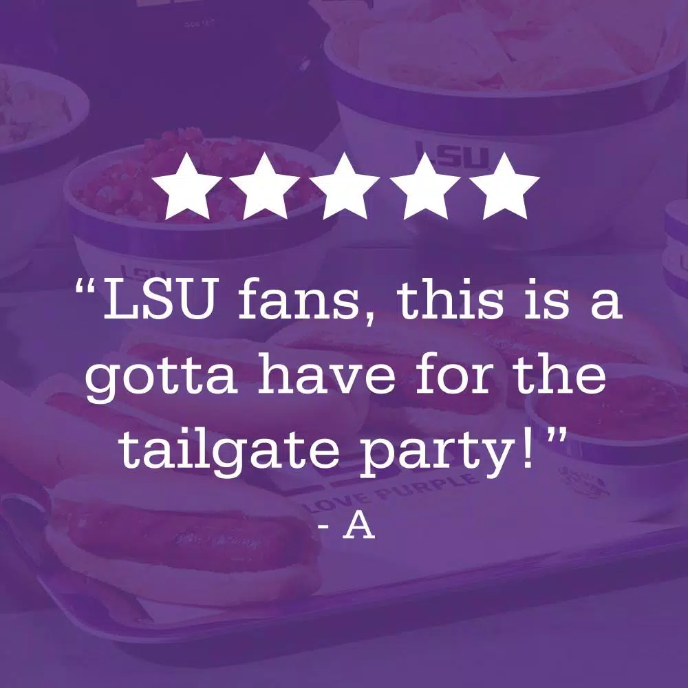 College Kitchen Collection LSU Tigers Serve 'n Score Party Platter, 16 x 12.5 Inch, Purple