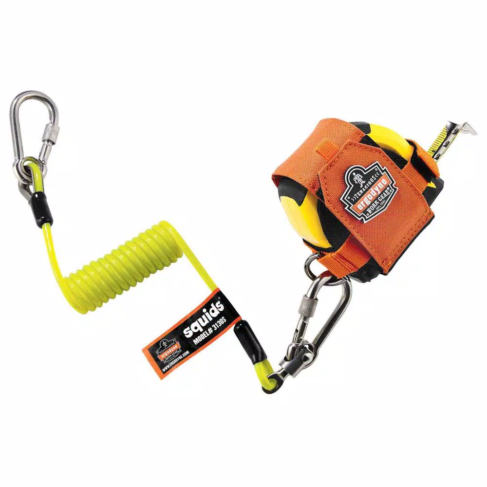Ergodyne Squids 3190 Tape Measure Tethering Kit with Coiled Lanyard and Tape Measure Trap