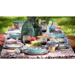 Euro Ceramica Zanzibar Oval Earthenware Platter - Bohemian Style Serving Dish thumbnail 2