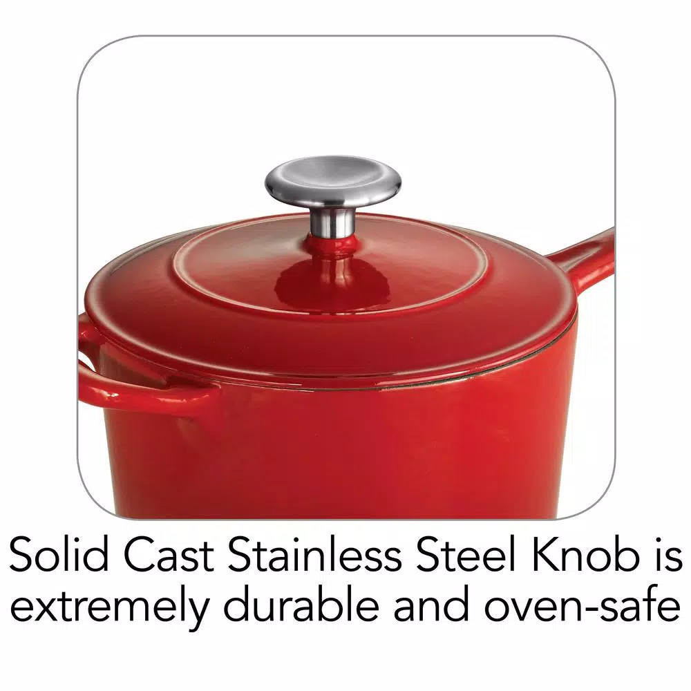 Tramontina 2.5 Qt. Enameled Cast Iron Saucepan with Lid, Gradated Red