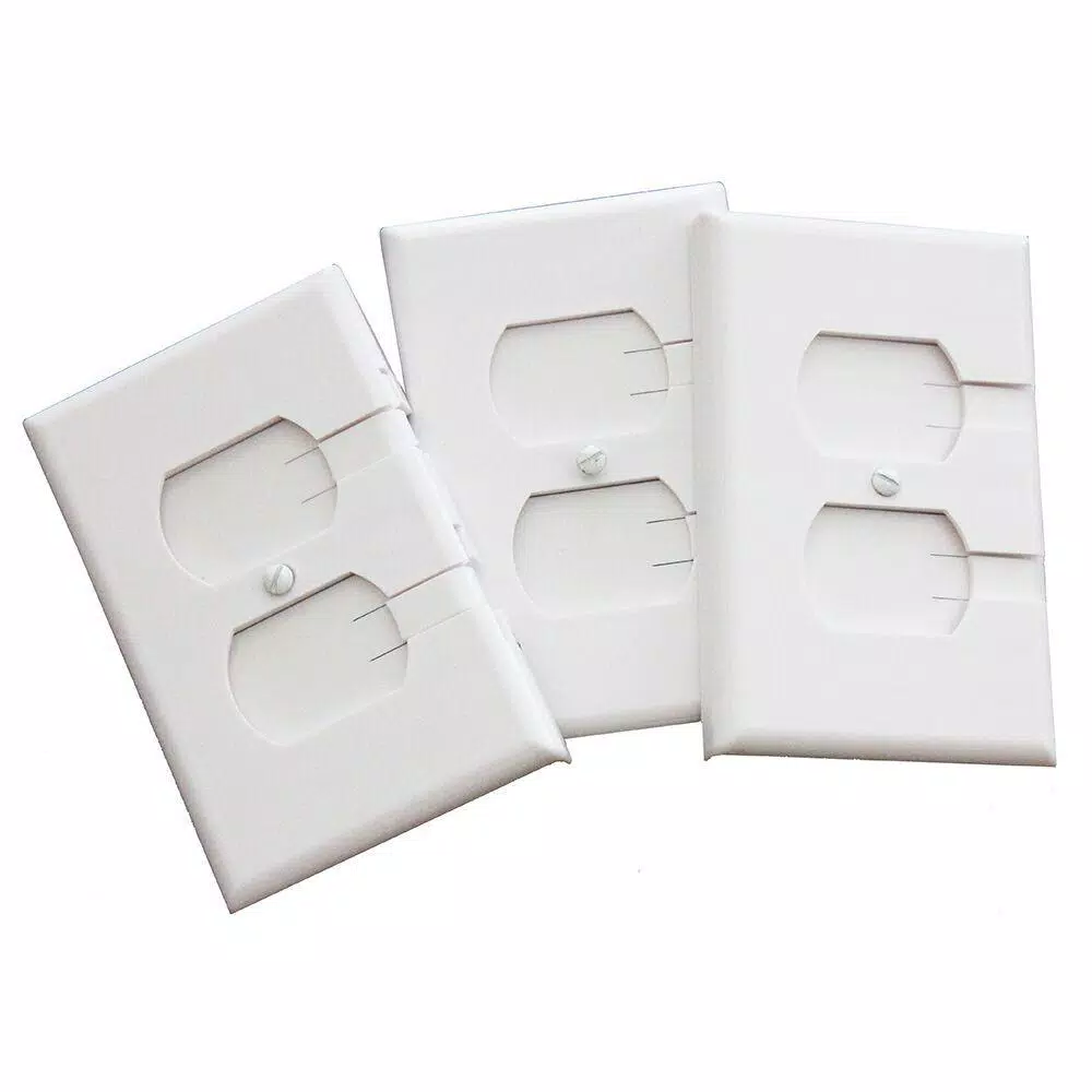 Cardinal Gates Socket Guard Electrical Plate Cover Replacement, White (6-Pack)